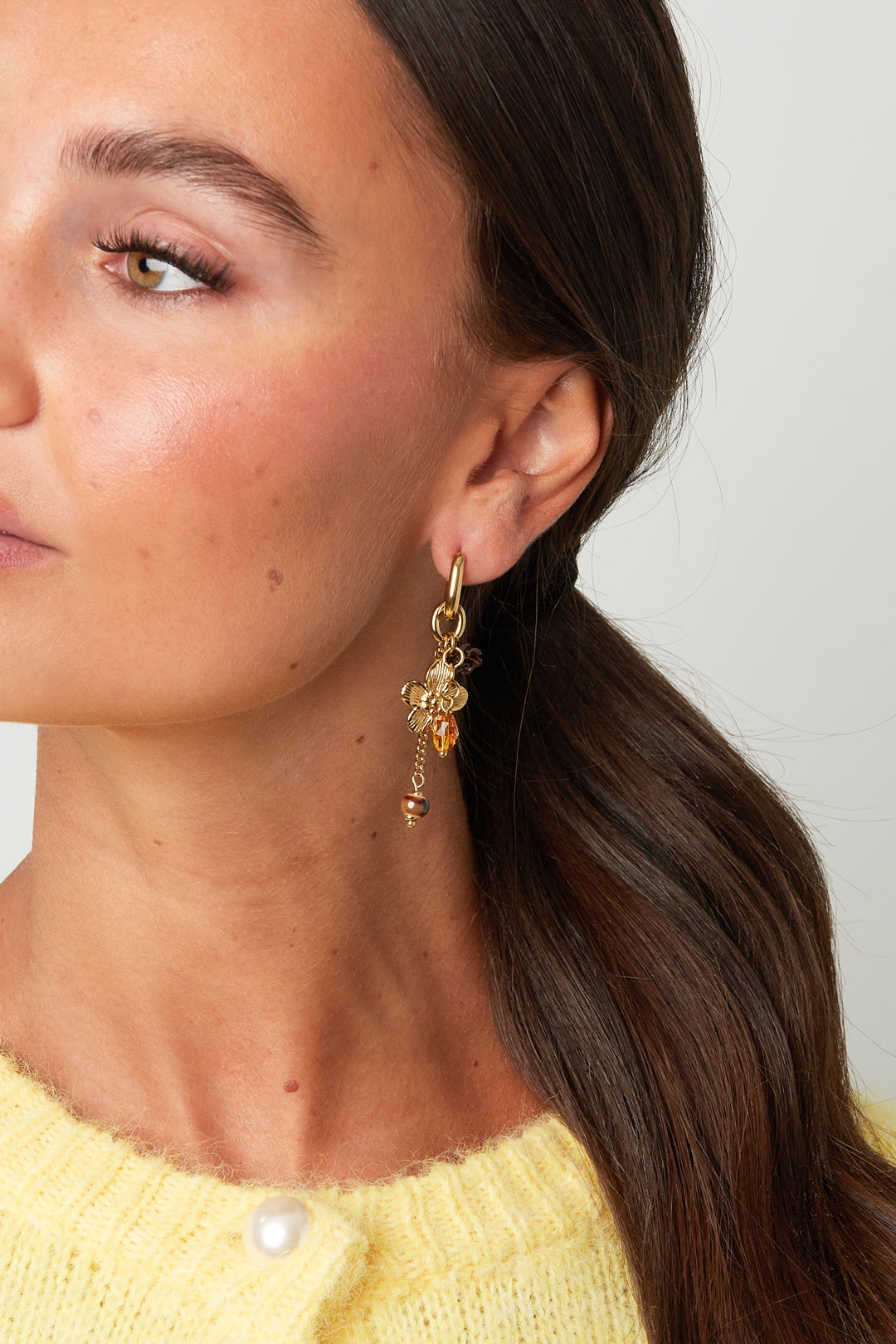 Stainless Steel Beads Earrings Flower Casual Daily Romantic Series Women's jewelry
