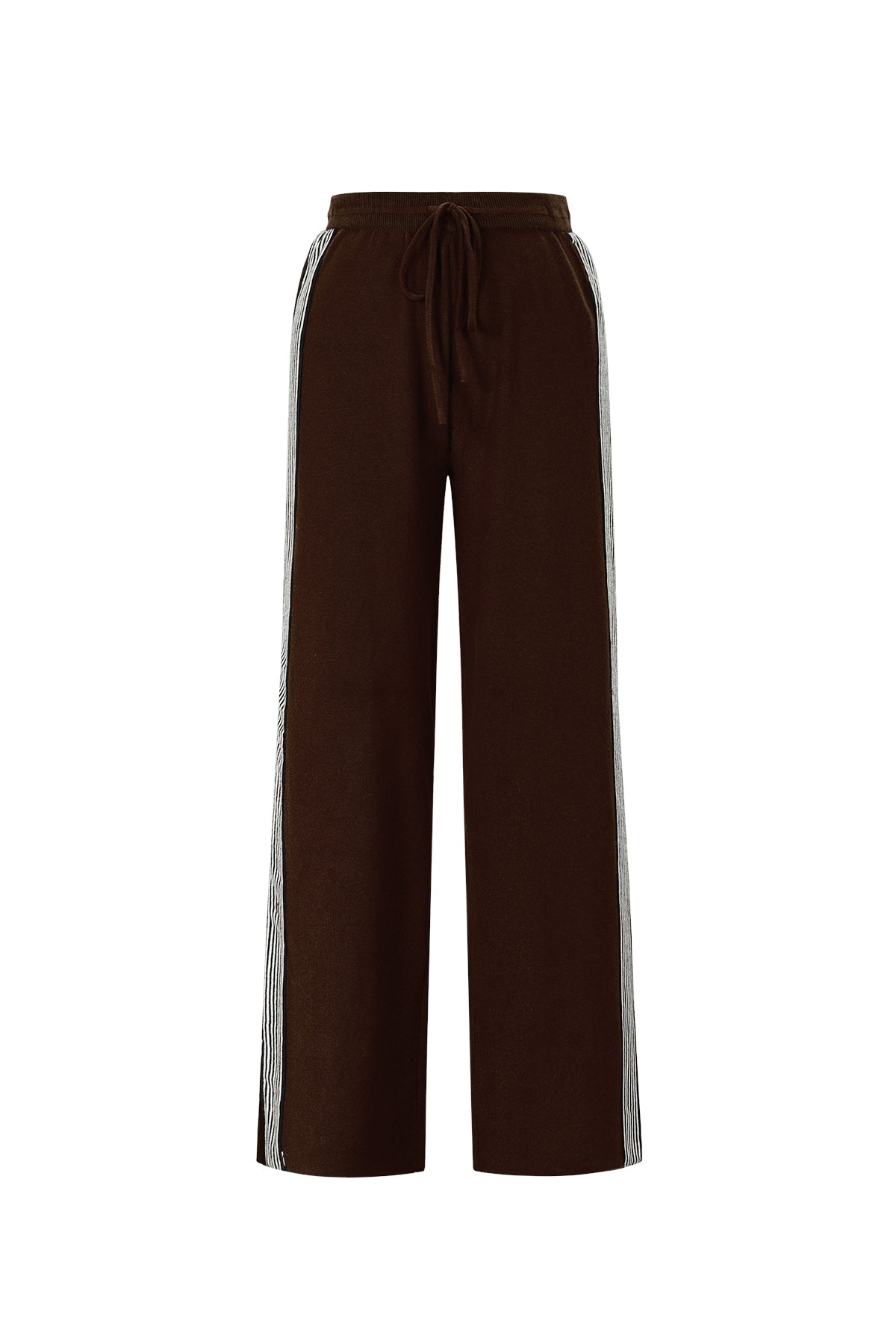 Knitted trousers with stripes