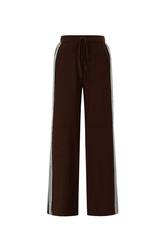 Knitted trousers with stripes