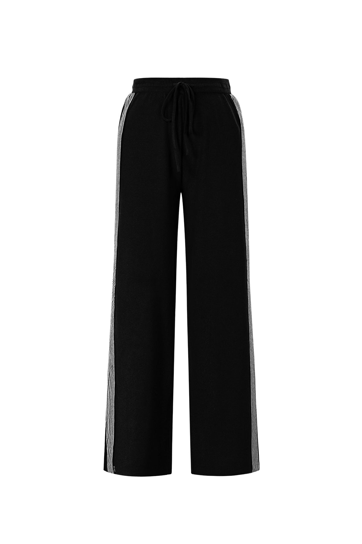Knitted trousers with stripes