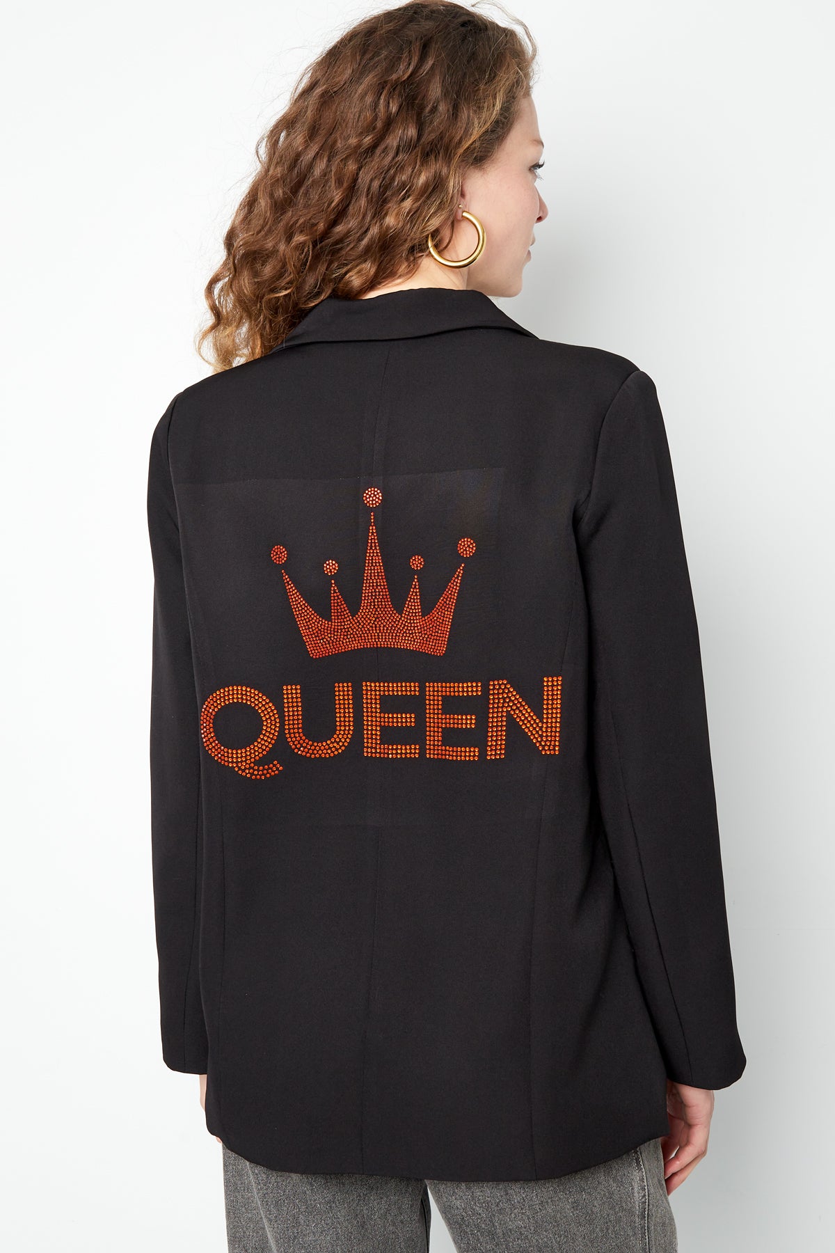 Polyester Women's Suit Blazer Crown Embroidery