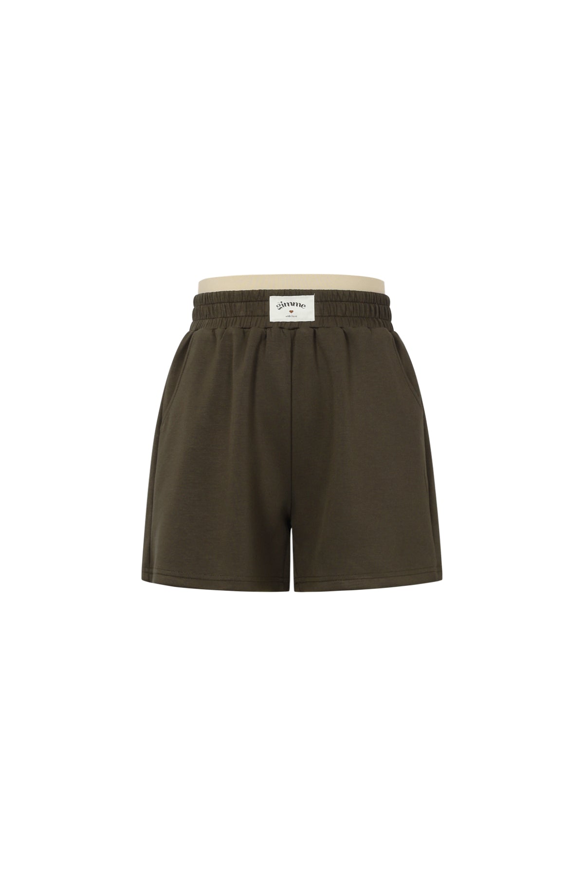 Knitted Polyester Fiber Women's Casual Shorts Sporty Solid Color