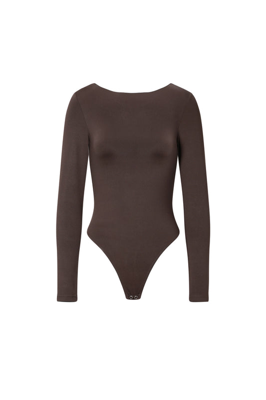 Knitted Nylon Shapewear Bodysuit Basic Solid Color