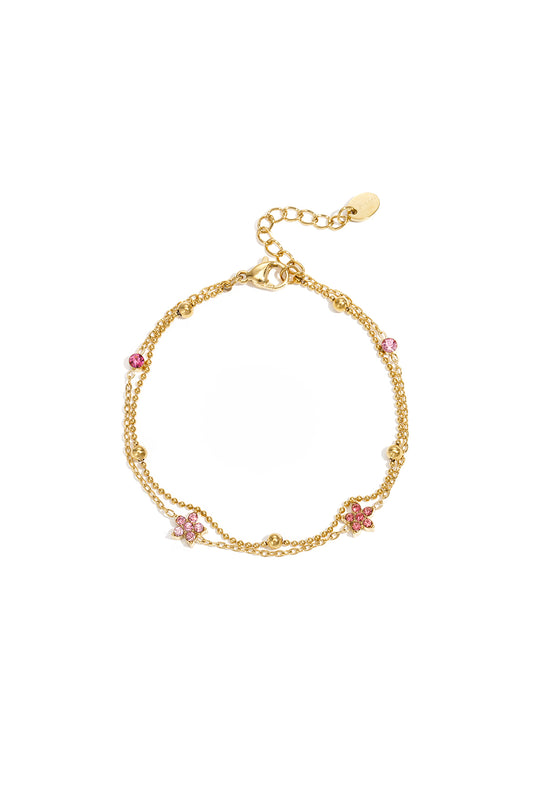 Bracelet with colored stones and flowers