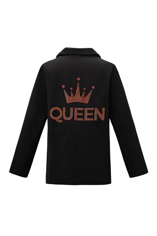 Polyester Women's Suit Blazer Crown Embroidery