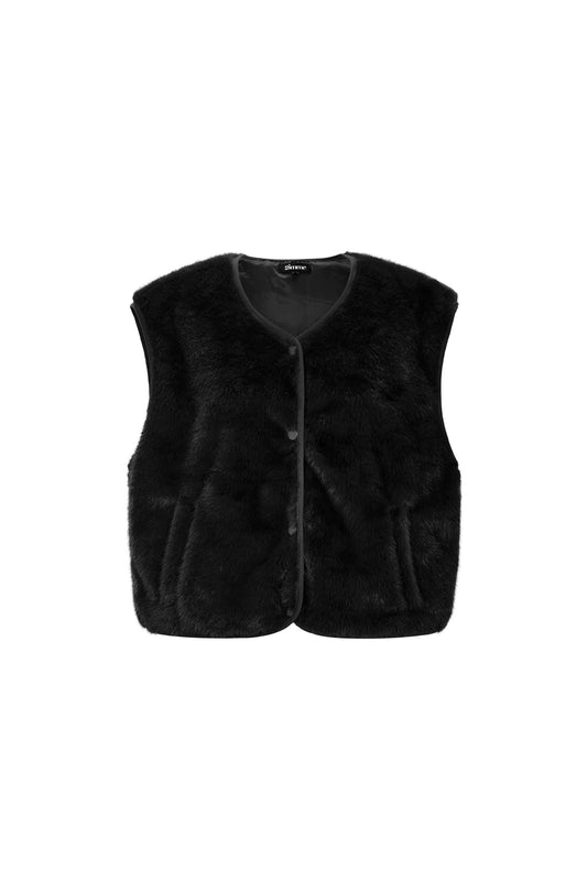 Sleeveless vest faux fur
