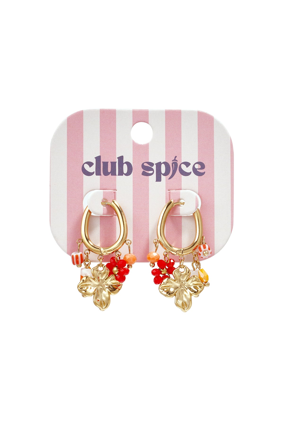 Earrings with various dangling beads