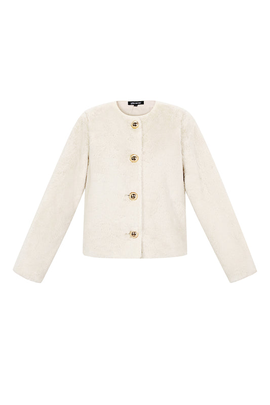 Woven Polyester Fiber Women's Jacket Elegant Solid Color Fall/Winter