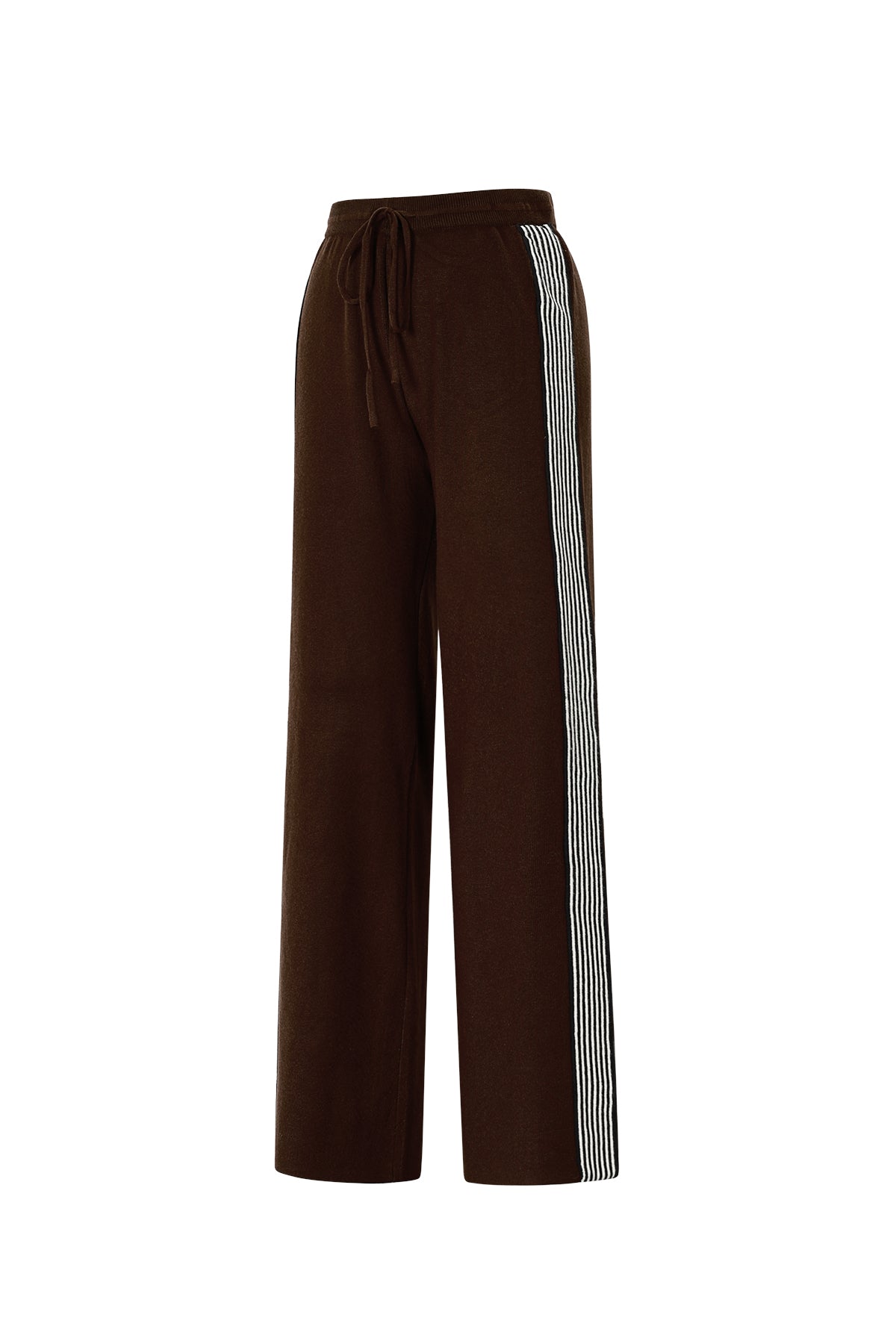 Knitted trousers with stripes
