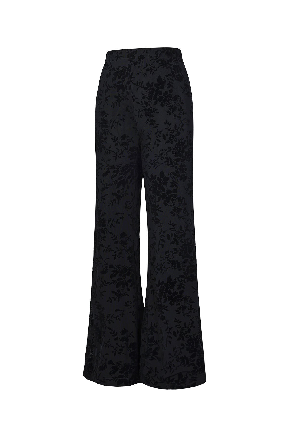 Mesh pants with suede floral print – designed to match