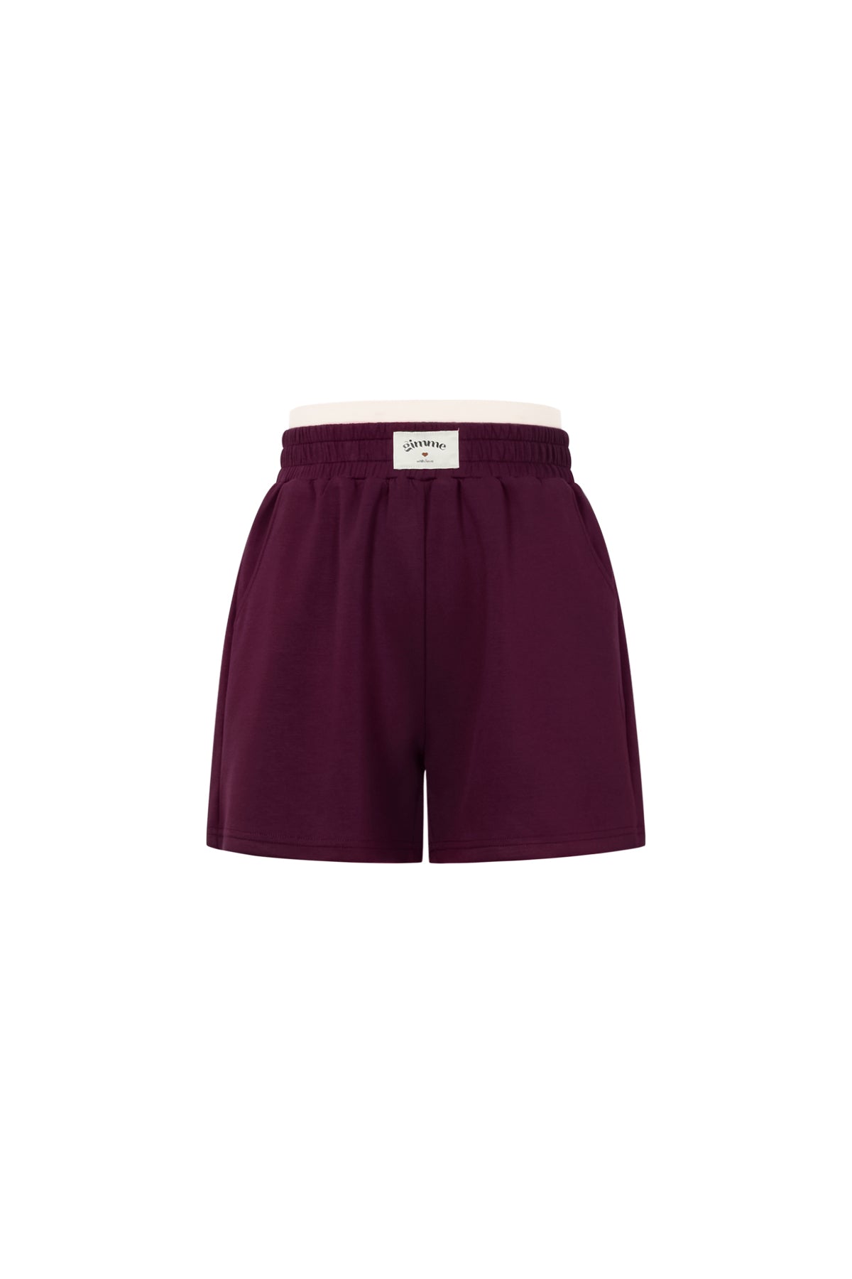 Knitted Polyester Fiber Women's Casual Shorts Sporty Solid Color