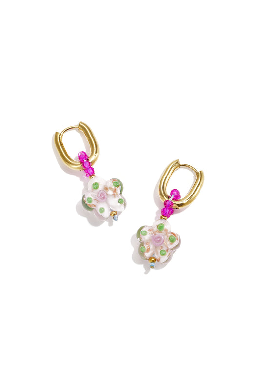 Stainless Steel Beads Earrings Flower Daily Daily Simple Series Women's jewelry